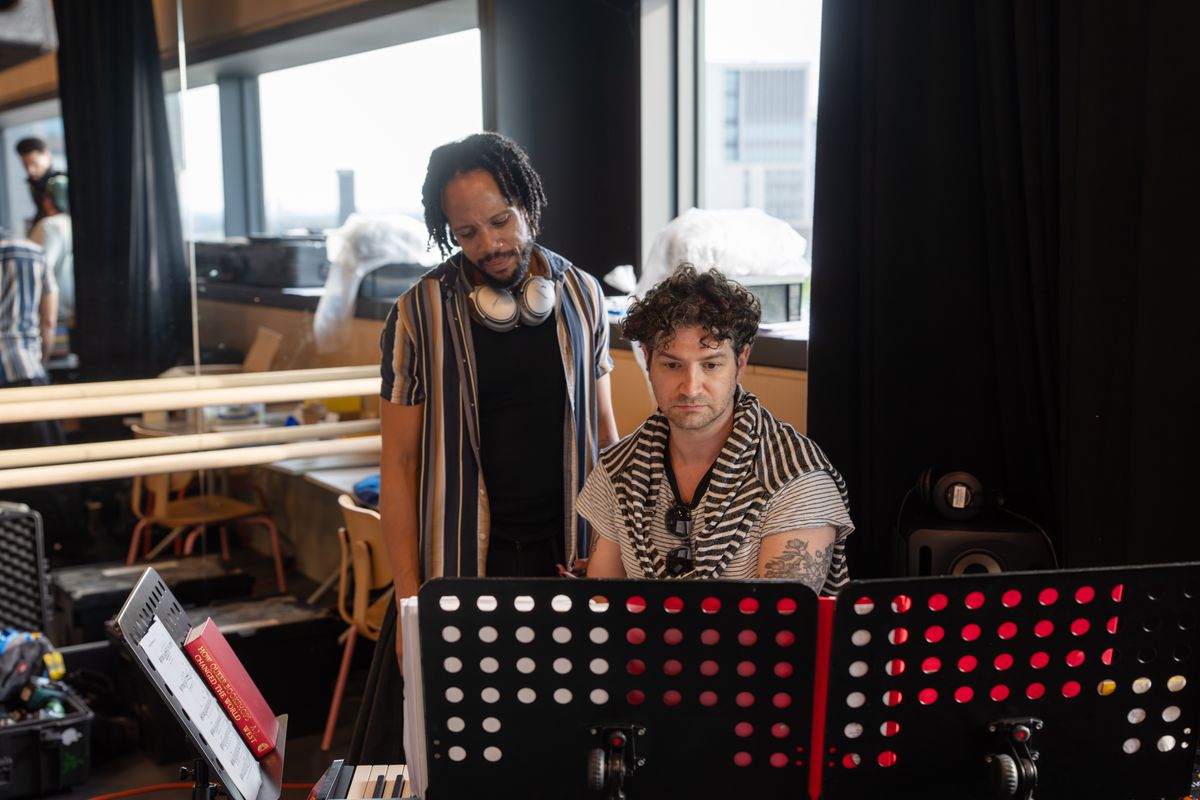 Musical Director Sean Green and Associate Musical Director Adam Wachter in rehearsals for Sylvia: A Musical Revolution.