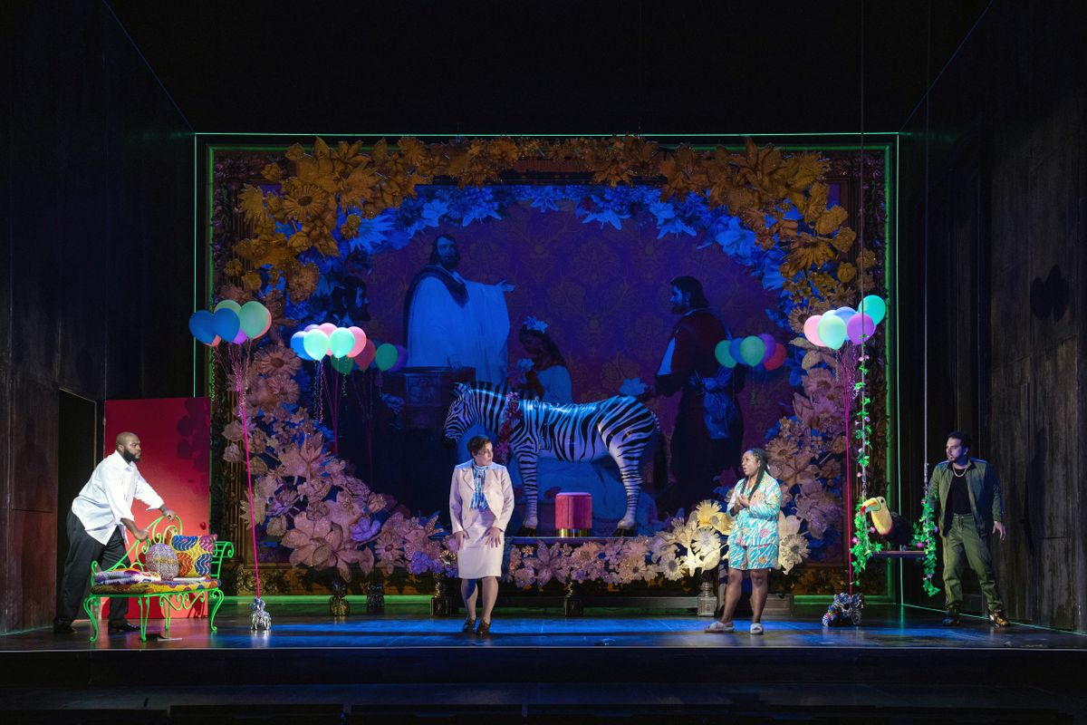 Blake Denson as Rigoletto, Helen Évora as Giovanna, Raven McMillon as Gilda and Leonardo Sánchez as the Duke of Mantua