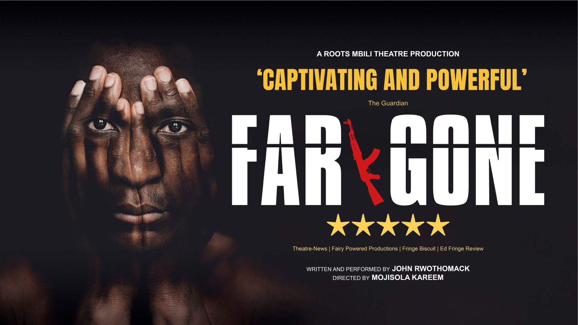 POWERFUL ONE-MAN PLAY ‘FAR GONE’ COMES TO SALFORD’S LOWRY THIS OCTOBER