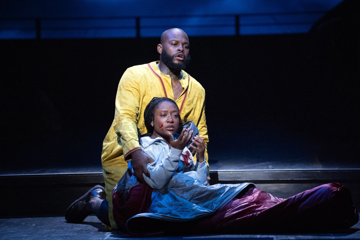 Blake Denson as Rigoletto and Raven McMillon as Gilda