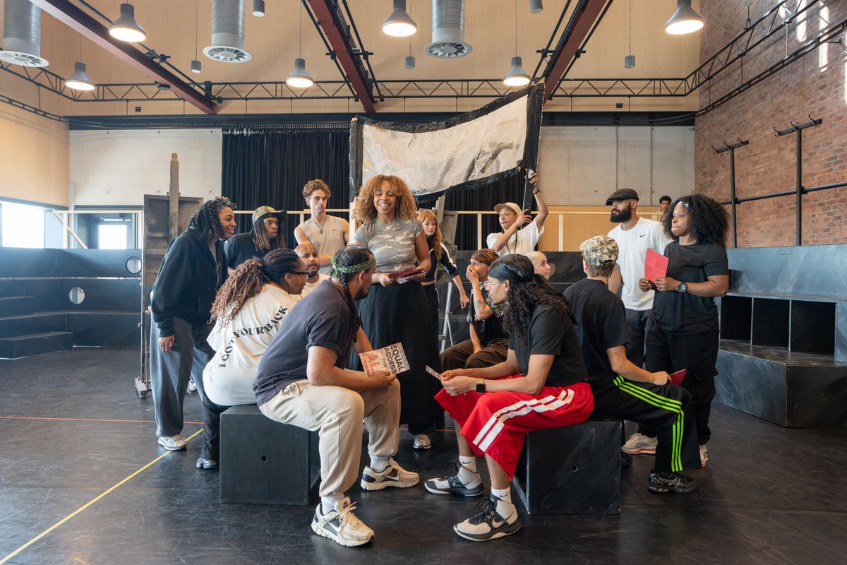 The cast of Sylvia: A Musical Revolution in rehearsals.