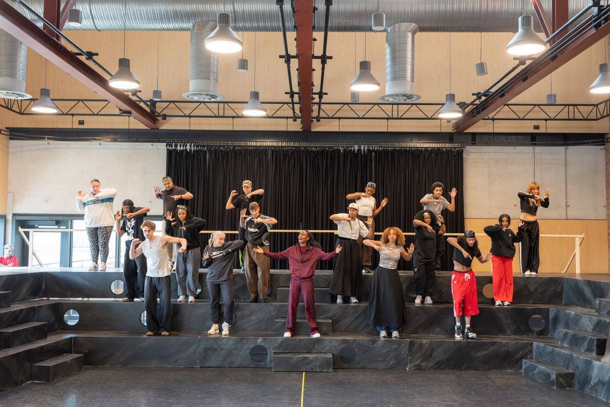 The cast of Sylvia: A Musical Revolution in rehearsals.