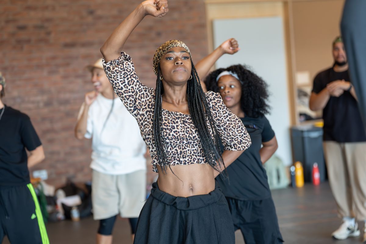Lauren Azania (Alternate Sylvia) in rehearsals for Sylvia: A Musical Revolution.