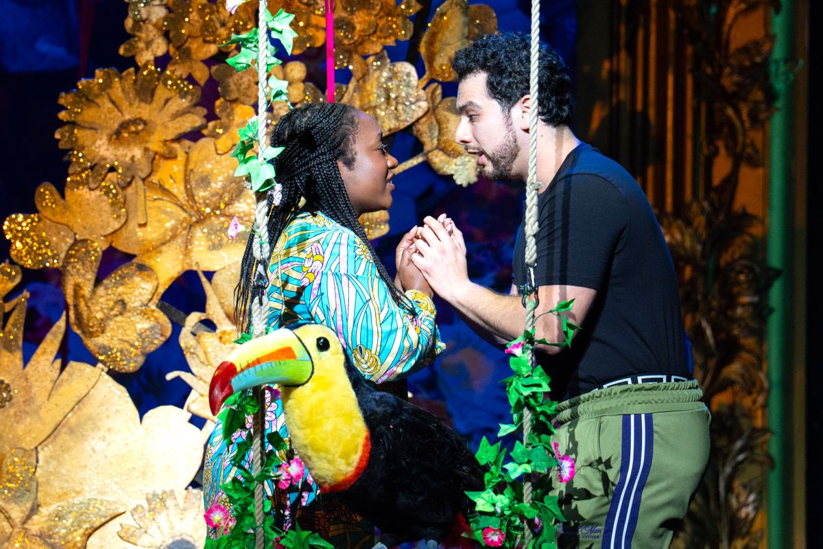 Raven McMillon as Gilda and Leonardo Sánchez as the Duke of Mantua
