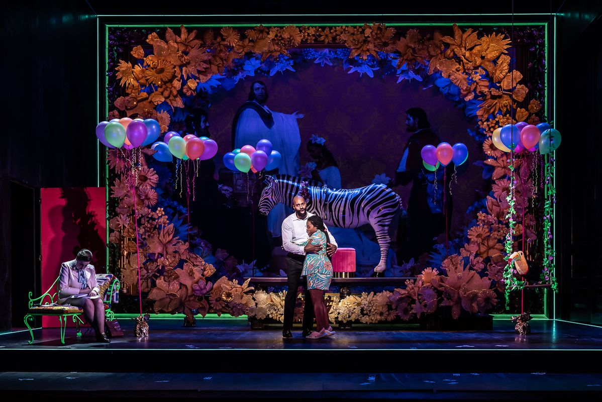 Hazel Croft as Giovanna, Eric Greene as Rigoletto and Jasmine Habersham as Gilda